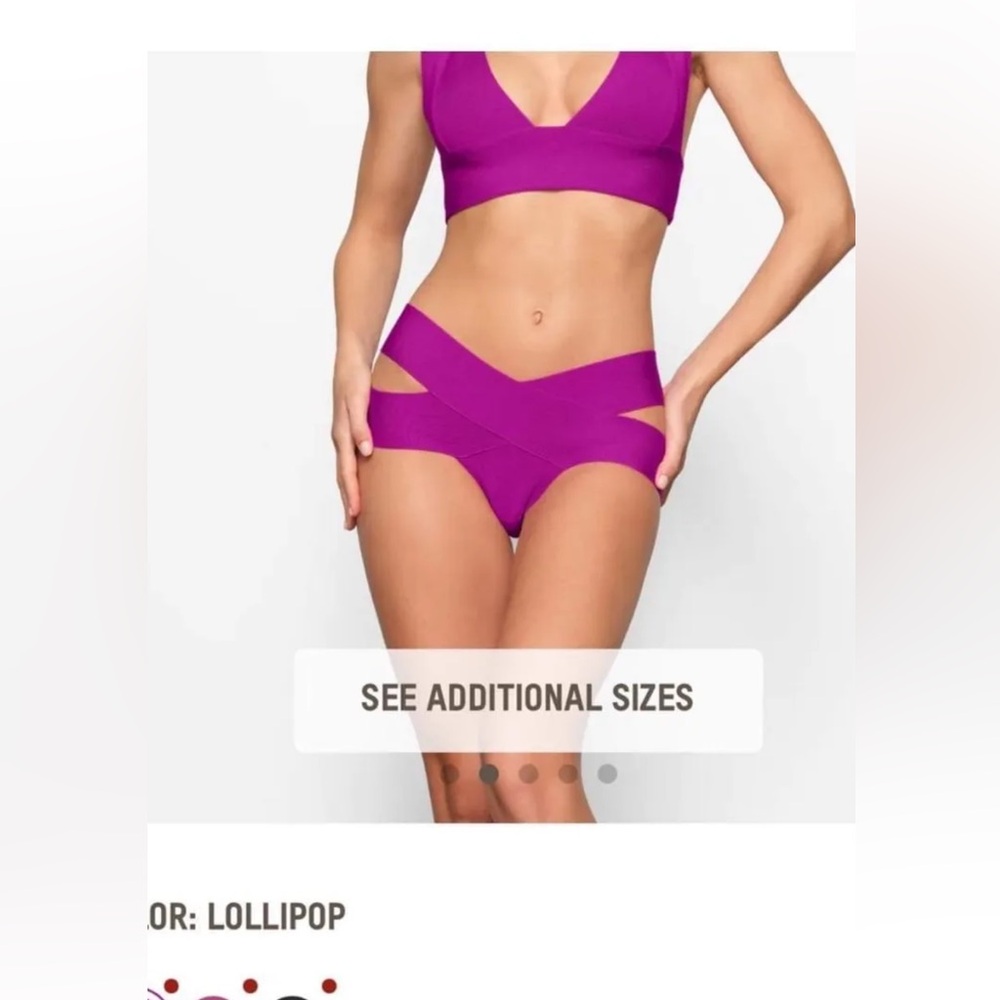 Skims knit cross bikini bottom-3x lollipop